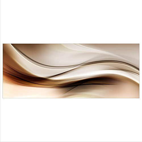 decorwelt Glasbild 125x50 XL Abstrakt Gold Panorama Wandbild Glasbilder Modern Deko Glas