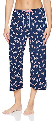 HUE Printed Knit Capri Pajama Sleep Pant Pyjamasbyxor, Medeltida Strandstol, L Dam, Medeltida strandstol, L