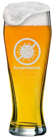 MeinGlas GmbH Bicchiere da Birra con Incisione di [Nome] + Logo, 0,5 Litri, con Motivo (Corona) e Un Nome a Scelta Motivo 10