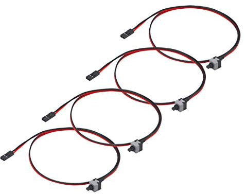 CERRXIAN 2-poliges PC-Host-Switch-Kabel, Computer-Neustart-Netzkabel, 50 cm, ATX, Computer-Chassis, Power-Taste, Reset-Taste, Motherboard-Jumper-Schalter (4 Stück)