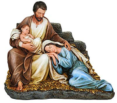 Joseph's Studio by Roman - 6.7 H Holy Family with Sleeping Mary Figure, Christmas Collection, Decorative, Religious Gift, Home Decor