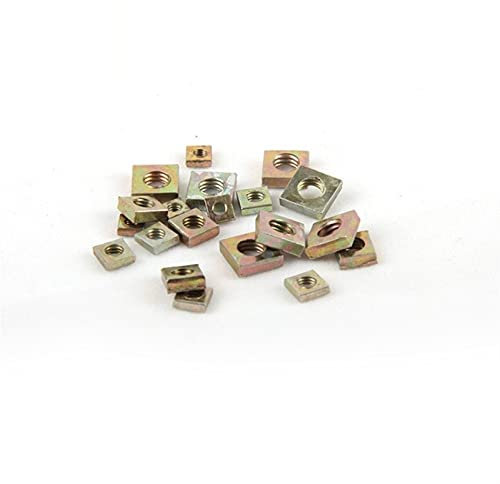 sicherungsmuttern sortiment, 20pcs / 50pcs. DIN562 M3 M4 M5 M6 M8 Farbquadratischer Muttern-Block mit Zinkplatten-Quadrat Galvanisierte quadratische Nüsse (Size : M4 50pcs)
