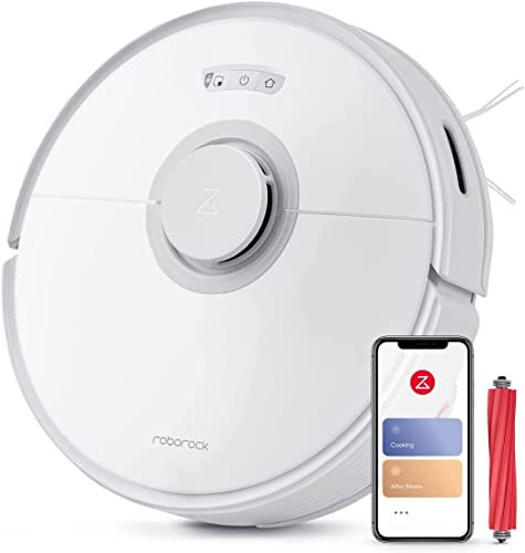 Roborock Q7 Max Aspirateur Robot Laveur 4200 Pa 180 Minutes d'Autonomie, Robot Aspirateur Autochargeable avec Navigation Lidar Cartographie WiFi/APP/Alexa, Mise à Niveau du S5 Max (Blanc), Pour Tapis