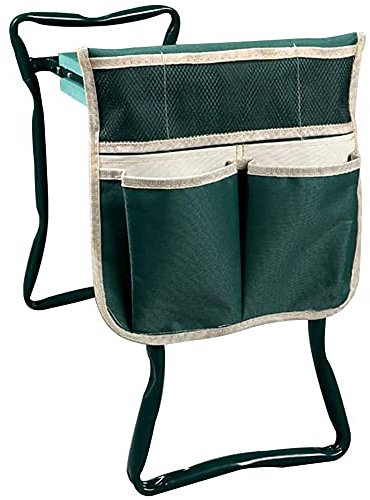 Tapis d'assise pour genoux de jardin, coussin d'agenouillement doux pour tabourets de jardin, housse pliable robuste avec 2 pochettes à outils, coussin en mousse protège vos genoux (couleur : vert)