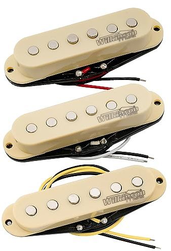 Wilkinson Vintage 60's Staggered Keramik Single Coil Tonabnehmer Pickups Set für Strat Style E-Gitarre, Elfenbein