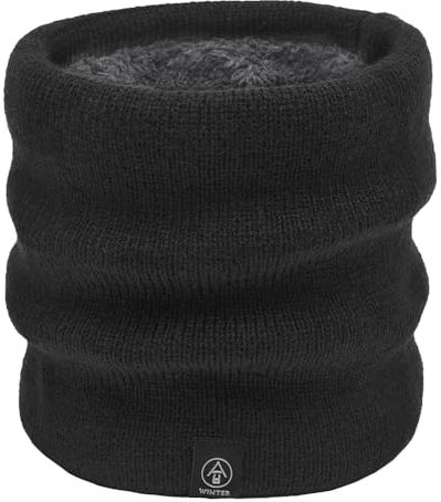 flintronic Winter Halsschlauch, Winter Halsschlauch Ski, Halswärmer Halstuch, Schal Schlauchschal, Warm Dick Loopschal Nackenwärmer, Winddichte Kreisschlaufenschals für Männer und Frauen, Schwarz