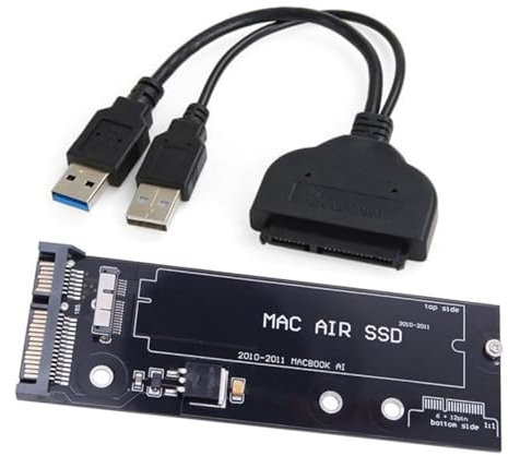 CY USB 3.0 vers SATA 22 Broches et 12 + 6 Broches SSD PCB câble Adaptateur Compatible avec 2010 2011 Mac Air A1369 A1370 SSD