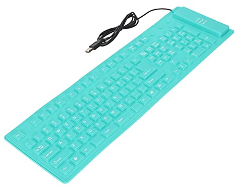 Foldable Silicone Keyboard 108 Keys Silicone Foldable USB Wired Waterproof Mute Ty Full Sealing Foldable Keyboard Yellow,Computer Accessories & Peripherals Keyboard, Mouse And