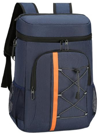 QSTDGVPW Isolierter Kühlrucksack, große Kapazität, Kühltasche für Herren und Damen, tragbarer wasserdichter Lunch-Rucksack für die Arbeit, Angeln, Camping, Blau
