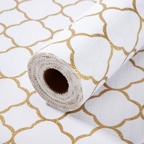 Tappetini Antiscivolo Cucina Tappetino Per Cassetti Antiscivolo Non Adesivo Impermeabile Fodere Per Cassetti Del Frigorifero Lavabili Marmo Oro 30 * 600CM