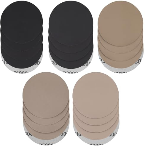 STEBRUAM 30 Pcs discos de lija de 150mm Grano 1000/2000/3000/5000/10000 | para lijadora orbital aleatoria
