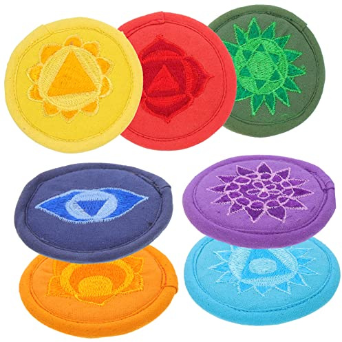 Toyvian Cuscino ricamato per ciotola canta, set di 7 pezzi, multicolore, tappetino per ciotola sonora buddista, protezione antiscivolo per contemplazione e yoga