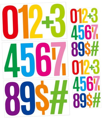 VILLCASE 3juegos Pegatinas Autoadhesivas Impermeables Para Números Buzón Dirección Resistente Al Exterior