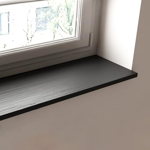 Davanzale per Finestra Copridavanzali in Acciaio Inox con Finitura Spazzolata, Copridavanzali per Finestre a Bovindo Resistenti All'umidità, Piastra di Protezione per Bordi di Finestre(Black,140x25cm/