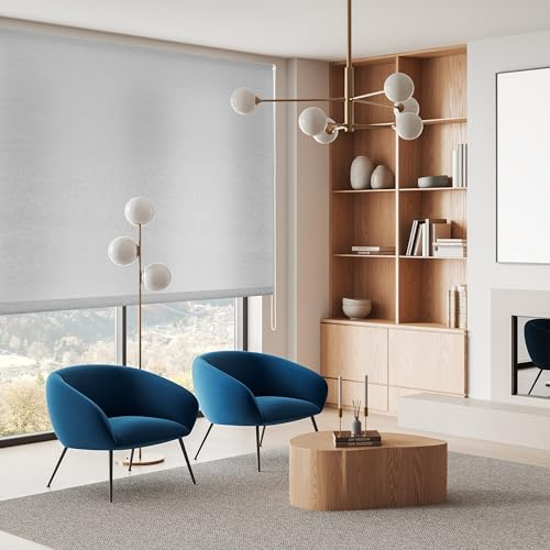 Blindecor Ara | Tenda avvolgibile traslucida tinta unita - Grigio Steel, 160 x 175 cm (larghezza per altezza) | Dimensioni del tessuto 157 x 170 cm | Tende per finestre