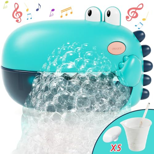 Lehoo Castle Badespielzeug Baby, Schaummaschine Badewanne, Badewannenspielzeug ab 1 2 3 Jahr mit Melody, Dinosaurier Spielzeug ab 1 2 3 4 Jahre