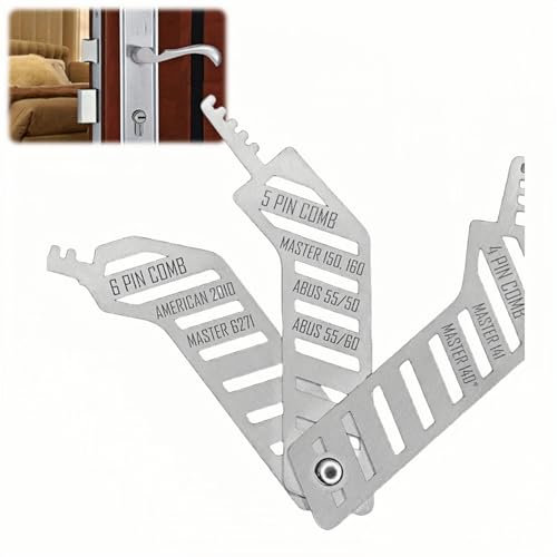 Dietrich-Set, Lockpicking-Set, Vorhängeschloss für Schlosser, Loc-k Pi-ck S-et, Kammzähne Pic-k Se-t, Loc-ksmith Werkzeuge, Cl-ock Lo-CKS P-icking Se-t Anfänger, Lo-ck Pi-c-King Werkzeug, Loc-k