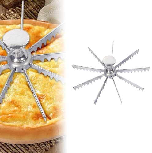 Pie Marker, Whole Pie Cutter, Pie Cutter 5/6/7/8/9/10/12 Slice Pie and Cake Marker Aluminum Alloy and Portion Divider, Pie Pan Divider Insert, Pie Separator Cutter Baking Tools (9 Slice)