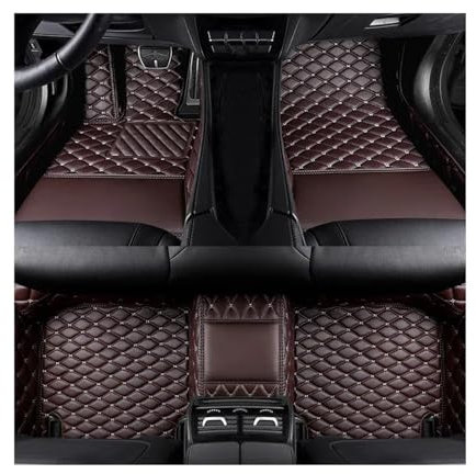 BLNETU Autozubehör Für Mitsubishi Für Lancer 2006-2016 PU-Leder-Fußmatten Für Autos Nach Maß wasserdichte Fußmatten Für Den Autoinnenraum(Coffee)