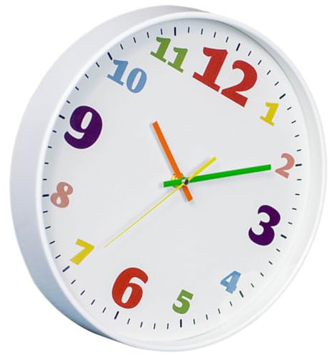 Hemobllo Junge Mädchen Wanduhren Bunte Dekorative Wanduhr Für Kinderzimmer Leise Und Einzigartiges Design Für Schlafzimmer Frühkindliches Lernwerkzeug Batteriebetrieben Batterien Nicht