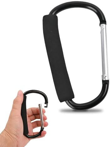 ARWIG Kinderwagen-Clips | Kinderwagen-Haken für Taschen Großer Karabinerhaken | Kinderwagen-Karabinerhaken | Kinderwagenzubehör | Rollstuhlzubehör für Hängetaschen