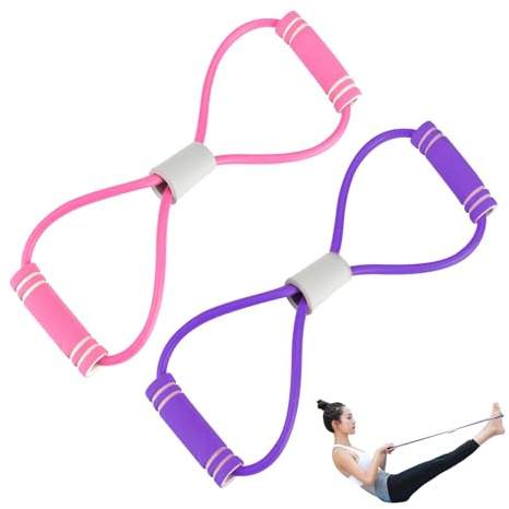 MLPKOI 2 Bandes Élastiques de Musculation, 2 Niveaux de Résistance pour la Musculation, Le Pilates, Figure 8 Bande Elastique, Bande de Bande Fitness pour Entraînement Gym Pilates Yoga