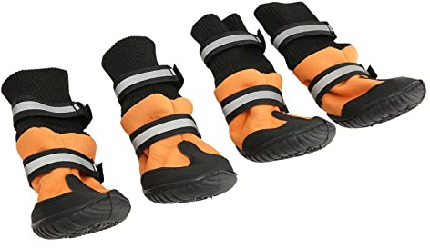 ZJchao Hundeschuhe, Hunde -Wanderschuhe Verstellbare Hundestiefel für Kleine Mittelgroße Hundestiefel Im Freien Hundeschuhe mit Reflektierenden Streifen Zum Wandern Laufen (XL)