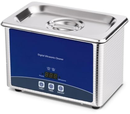 0.8L Digital Ultrasonic Cleaner Bath SUS304 Tank Rust Oil Degreaser Fuel Nozzle Jewelry Ring Necklace Ultrasound Cleaning Dental Wide Application