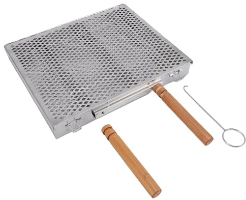 HEEPDD Cestino per Griglie per Cesti per Griglie per Barbecue, Porta e Verdure in Acciaio Inossidabile per Pesce e Verdure, Strumento di Cottura per Esterno per le Riunioni in Campeggio e Cortile