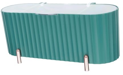 DECOMELODY Boîte de Rangement Transparent à Compartiments pour Cotons et Coton-tiges Organisateur Cosmétique Anti-poussière pour Salle de Bain et Maquillage Boîte Multifonction Compacte