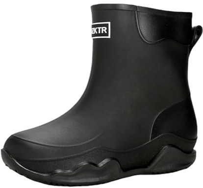 Generisch Stivali da donna in gomma, impermeabili, da giardino, antiscivolo, alla moda, per il tempo libero, per attività all'aria aperta, da trekking, da pesca, da lavoro, da passeggio, Nero , 36 EU