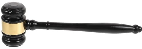 MAGICLULU Marteau de Juge en Bois Massif, Marteau de Commissaire-priseur Réutilisable, Maillet de Cour pour Vente aux Enchères, Accessoire Bureau Professionnel, Manche Bois Naturel, 1 Pièce