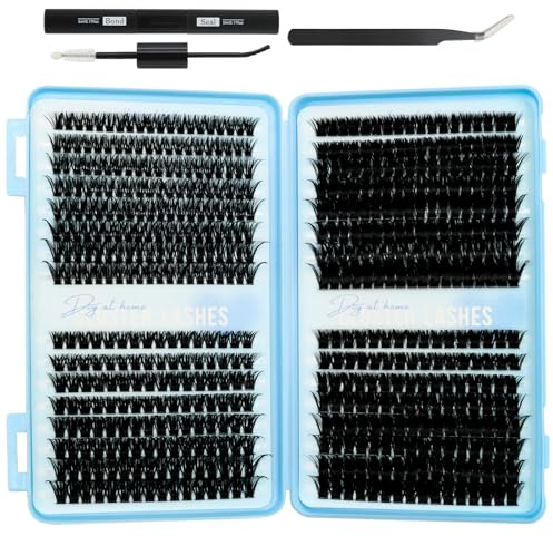 VEGCOO 560 Pezzi Ciglia Finte Extension Ciglia, 60-100-120-150D Curl Ciglia Finte Ciuffetti, 10-16mm Kit di Extension per Ciglia, DIY Eyelash Extension per Ragazze e Donne Principianti