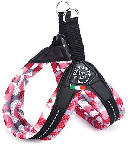 Tre Ponti Geschirr Easy Fit Soft Mesh mit Click Verschluss in div. Farben und Größen, Farbe:Camouflage pink, Größe:Gr 4. / 49-52 cm/bis 14kg