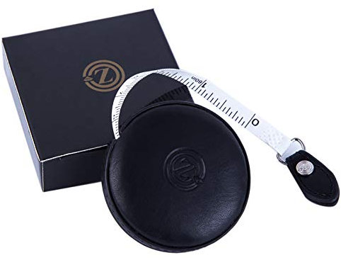 g Tape Measure Leather Retractable Body Measuring Tape 150 cm 60 Inch Tailor Fabric Small Tape Measure with Push Button, Black (1 Pack)