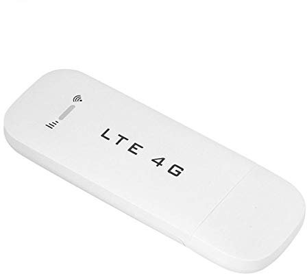USB LTE 4G Stick Modem, Wireless USB Network Adapter with WiFi Hotspot, Hotspot WiFi Router Support TF Card (32G) / SIM, White(with Wifi function)