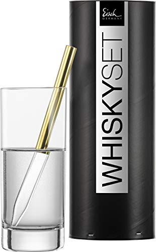 Eisch Whisky Pipettes Set Gentleman Gold, avec verre, pipette à dilution, verre