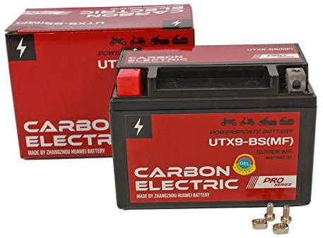 Carbon Electric Batterie UTX9-BS Motorradbatterie YTX9-BS 12V 8Ah Motorrad Roller Rollerbatterie