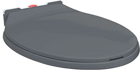 vidaXL Toilettensitz mit Absenkautomatik Softclose Quick-Release WC Sitz Deckel Klodeckel Klositz Klobrille Toilettendeckel Grau Oval
