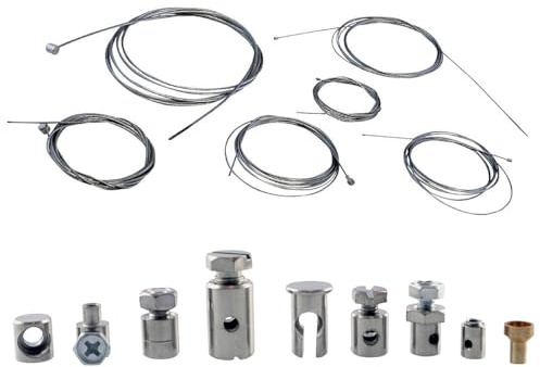Bowdenzug Reparaturset XXL - universell für Gaszug, Kupplungszug, Bremszug, Schaltzug & Chokezug - Seil/Kabel Set für Roller, Motorrad, Mofa, Fahrrad, Quad & Rasenmäher - 6 Züge 2000-3000mm