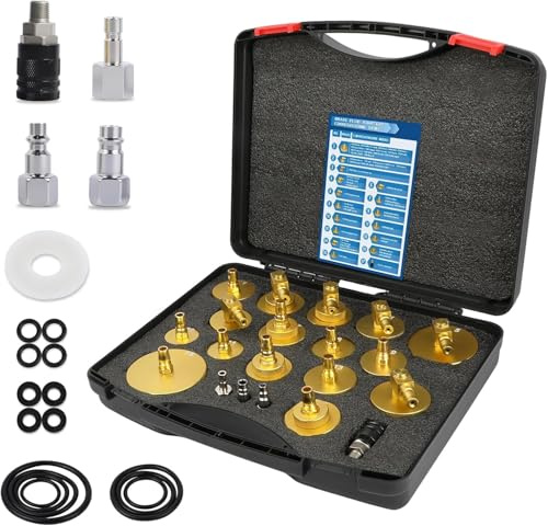 OURANTOOLS 20PCS Brake Bleeder Kit, Aluminum Master Cylinder Bleeding Kit Tool with 4PCS Quick Connector for Honda, Toyota and Most Vehicles
