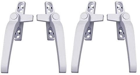 2 Pairs Aluminum Alloy Window Handle with Locks Universal Handle Key Locking for Double Glazing Door Turning
