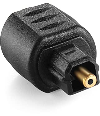Mzshne Optical Adapter,Optical 3.5mm Female Mini Jack Plug To Digital Toslink Male Audio Adapter