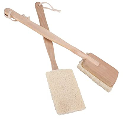 minkissy Langanhaltende Natürliche Luffa Rückenbürste Für Spa Und Dusche Exfolierende Körperbürste Mit Langem Griff Für Sanfte Massage Und Hautpeeling Zufällige Farben