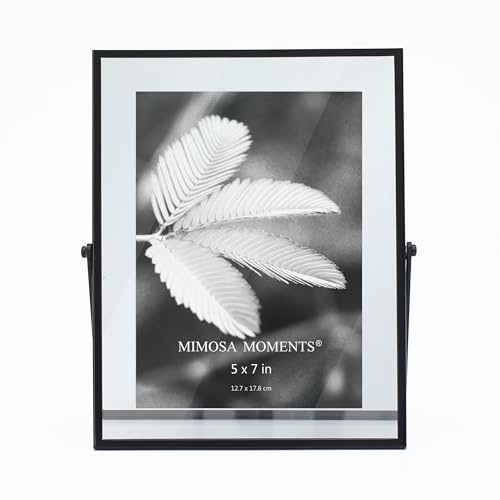 MIMOSA MOMENTS Metal Floating Picture Frame (Black, 5X7)