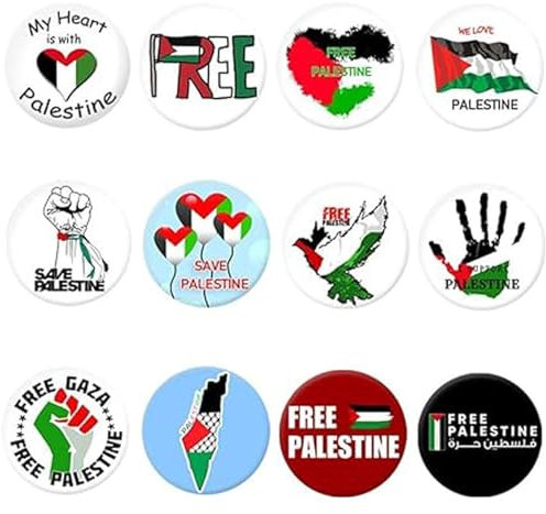 LPMXYW Palestine National Flag Lapel Pin, 12 Count, Blue, Pin