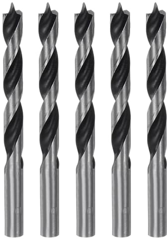 sourcing map 5pcs Brad Point Drill Bits 10mm Precise Cutting with Brad Point Tip for Woods