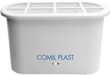 Comil Plast | Portafiori Interno in plastica per Vaso da cimitero Ovale Colore Bianco | Larghezza 16.5 cm, Altezza 11 cm con ghiera in Plastica Inclusa
