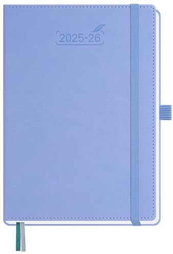 BEZEND Kalender 2026 Wochenplaner A5, 18-Monate Buchkalender Juli 25-Dez 26, PU-Leder Hardcover 1 Woche 2 Seiten mit Stifthalter - Kornblume