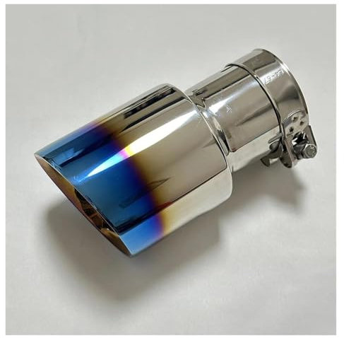 FUNFOB Auspuffblenden 1 Auspuff-Endrohr-Schalldämpfer Scharfes Heck Universell Edelstahl Gerade Kante Ausgestellt Blau 114 Mm 101 Mm 89 Mm Auspuffblende(63mm-114mm)